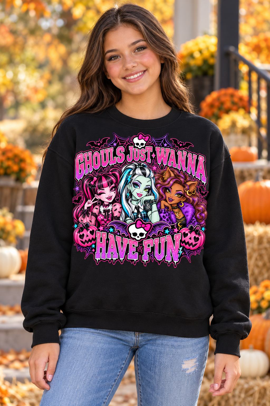 Monster High Halloween DTF Transfer – Ghouls Just Wanna Have Fun – Ready to Press Iron-On