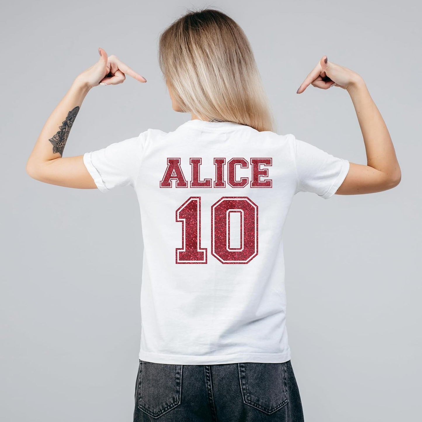 Glitter Jersey Name and Number Iron On Decals Transfers Applique Letters for t Shirts Fabric Clothing