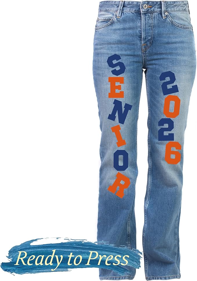 4" Custom Iron-On Letters for Senior Jeans – Personalize Denim, Jackets & More!
