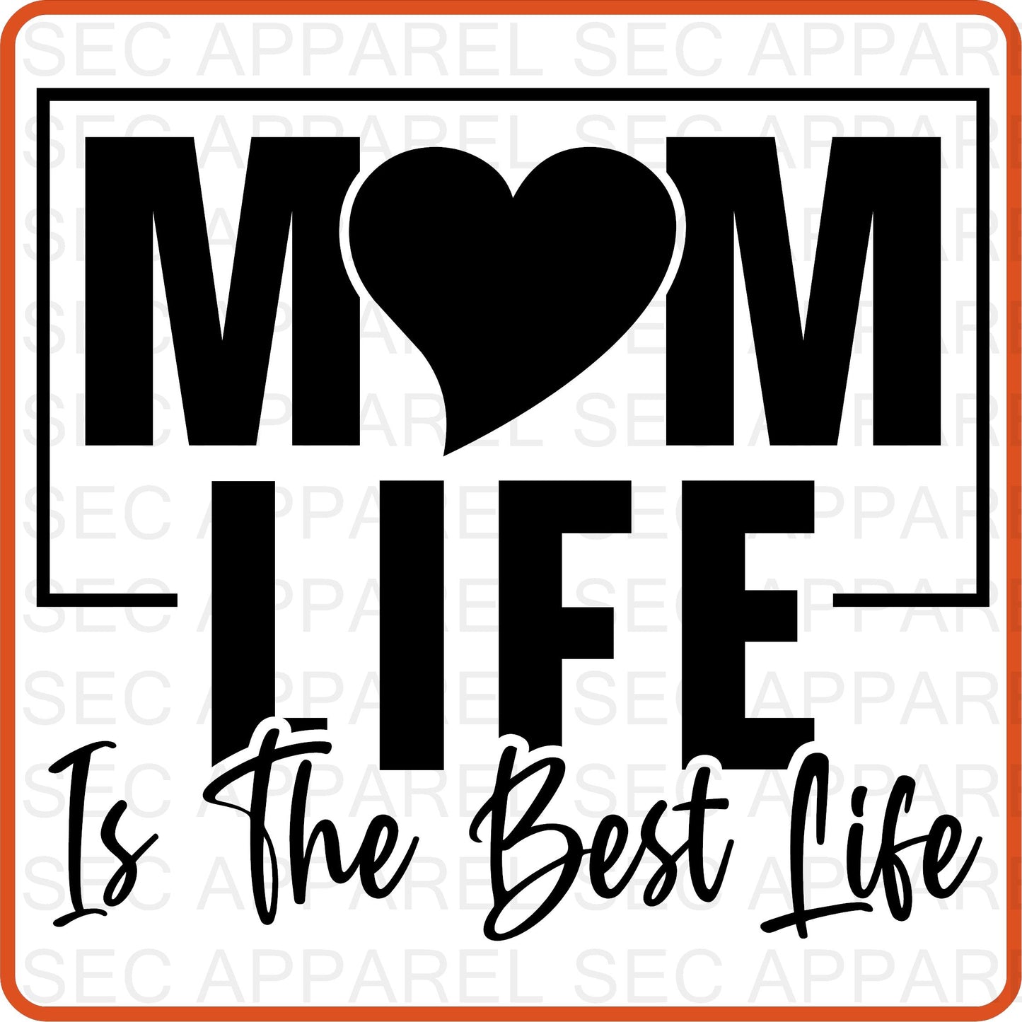 Mother's Day Iron On Decals Patches transfers vinyl for shirts, clothing | SEC Apparel | Mom Life Is The Best Life