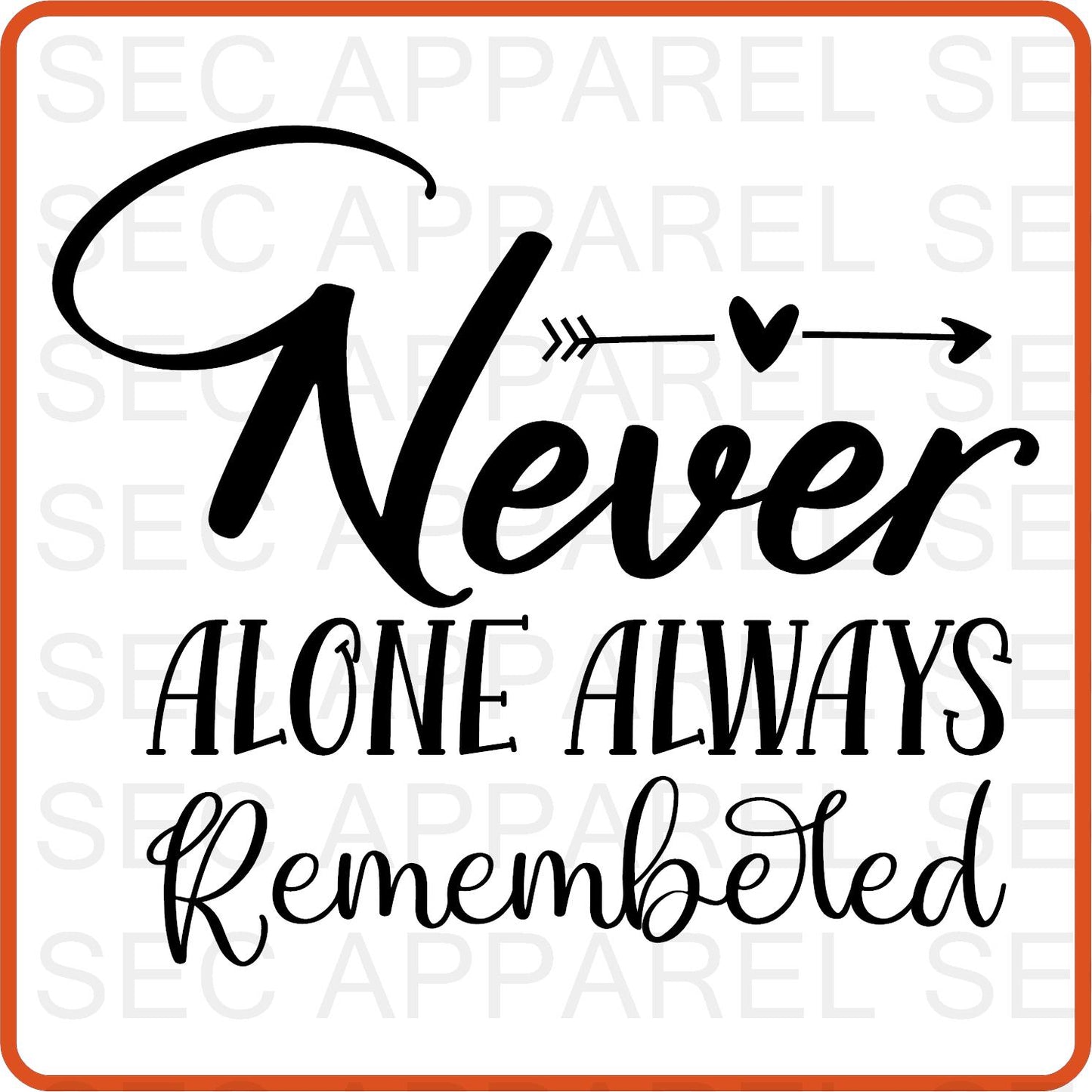Memorial Day Iron On Decals Patches transfers vinyl for shirts, clothing | Never Alone Always Remembered