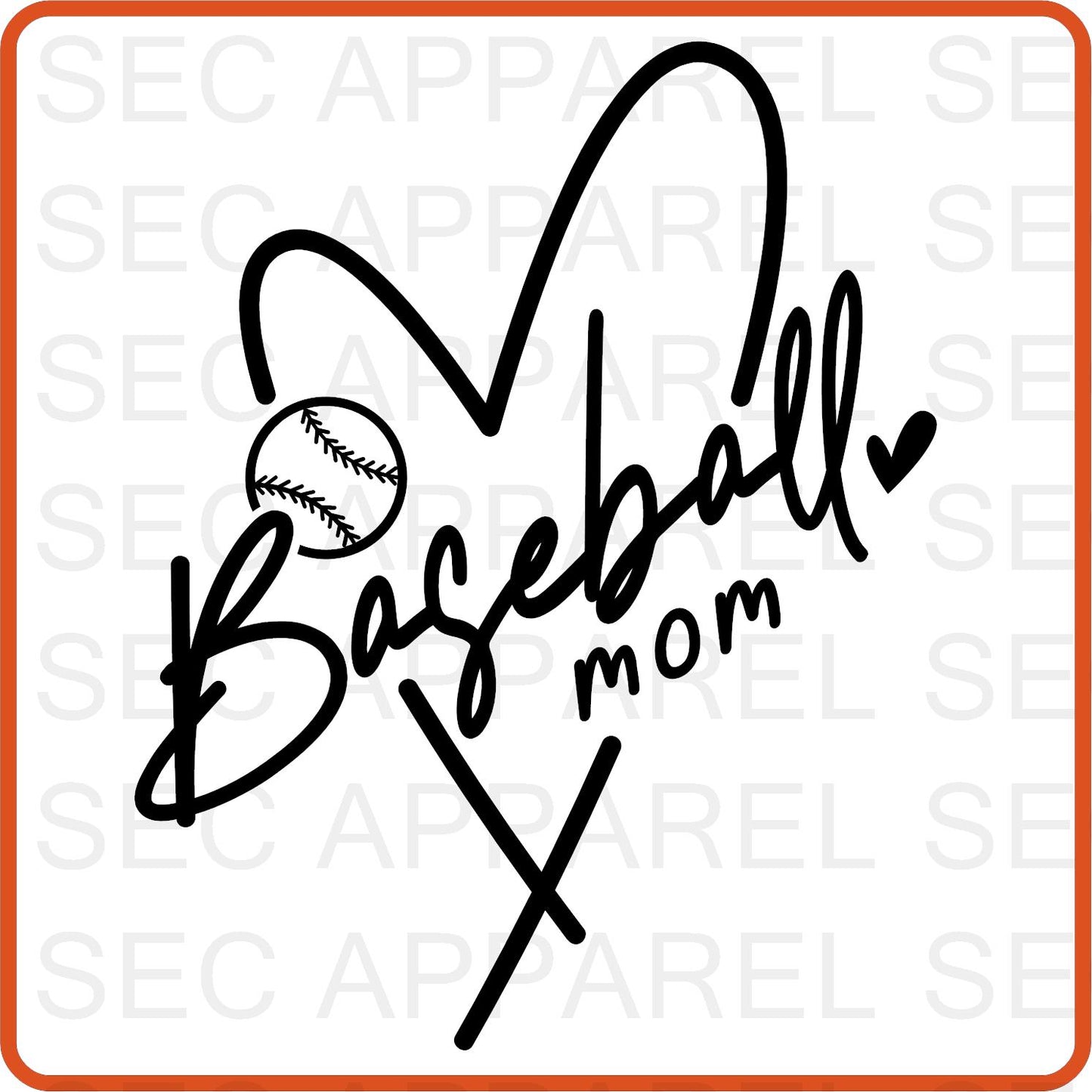 Baseball Mom Iron On Decals Patches transfers vinyl for shirts, clothing | Sport Fan|