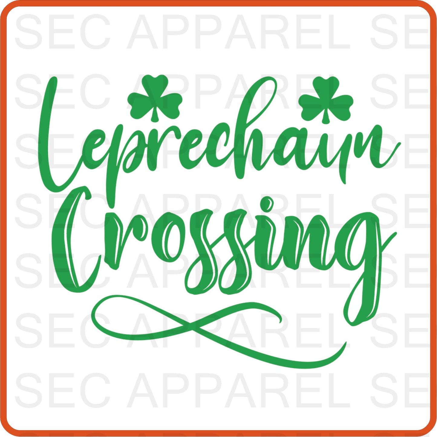 Saint Patrick's Iron On Decals Patches transfers vinyl for shirts, clothing |Leprechaun Crossing