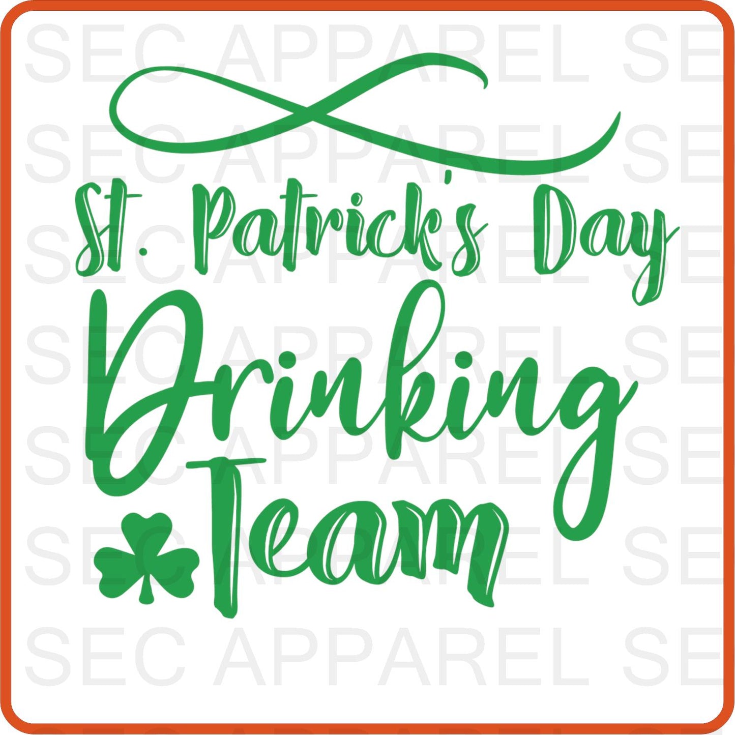 Saint Patrick's Iron On Decals Patches transfers vinyl for shirts, clothing | Drinking Team