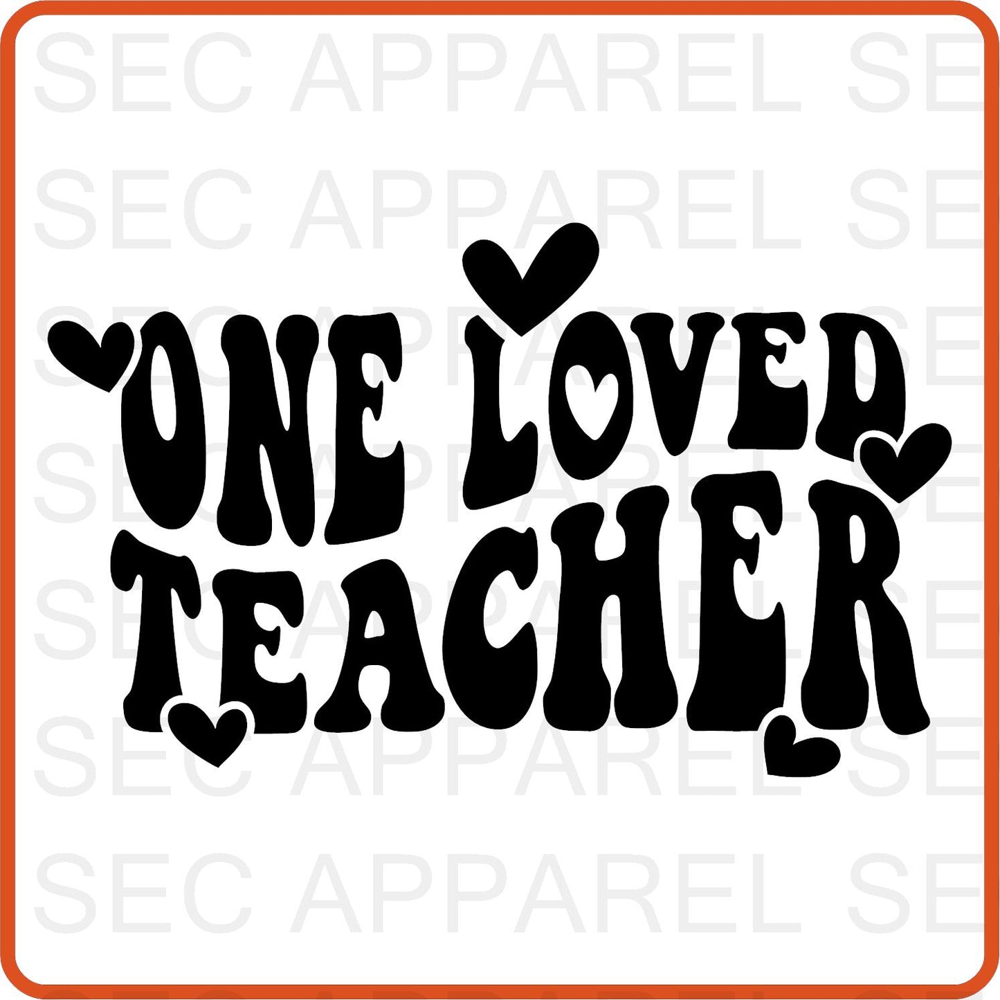 Teacher Iron On Decals Patches transfers vinyl for shirts, clothing | Professional| One Loved Teacher