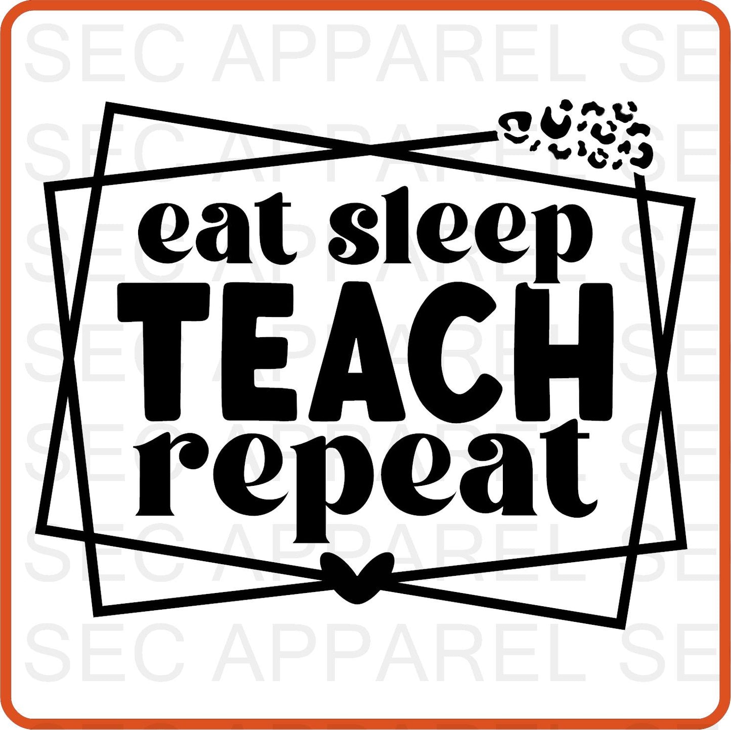 Teacher Iron On Decals Patches transfers vinyl for shirts, clothing | Professional| Eat Sleep Teach Repeat