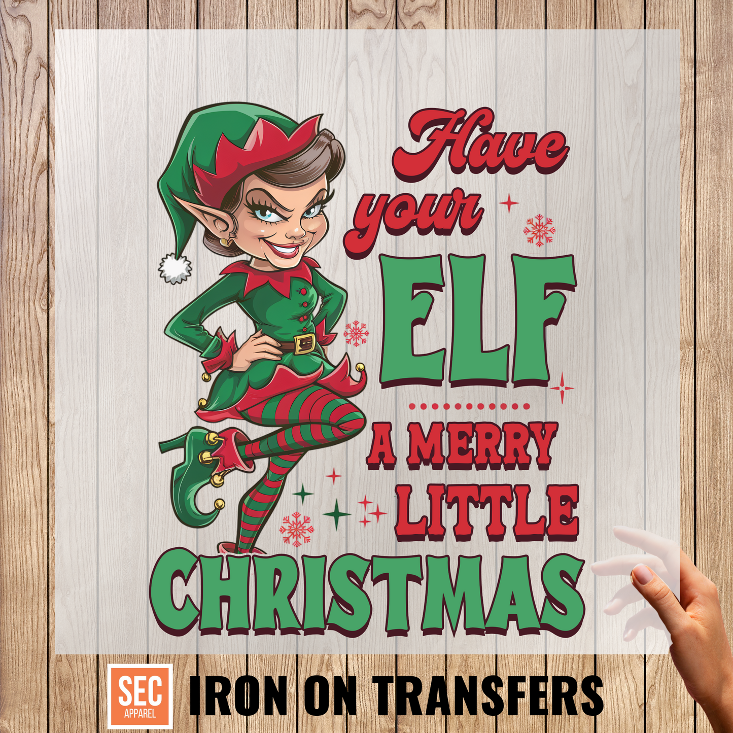 elf on the shelf iron on| Funny Christmas Iron-On | Elf Sized But Full of Sass