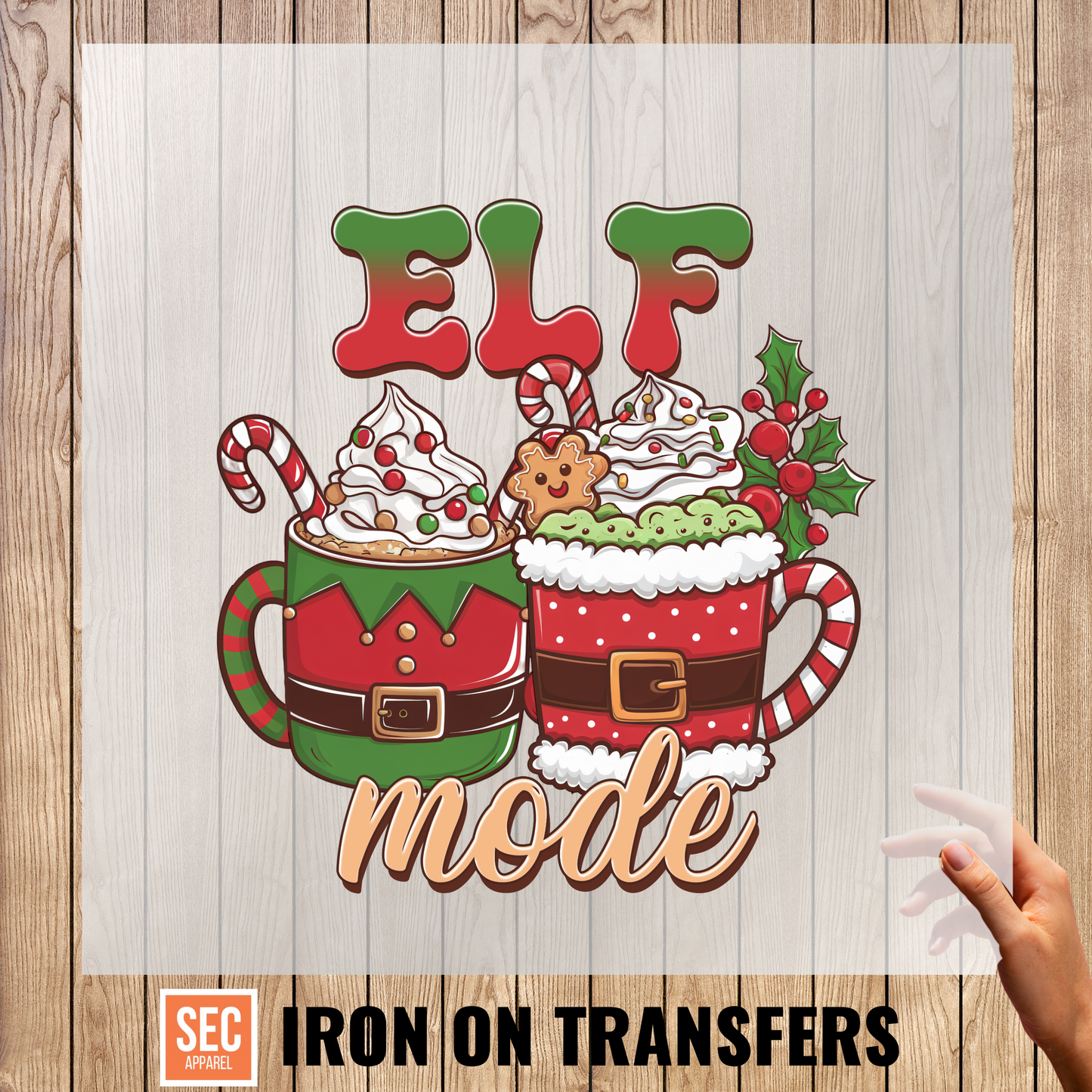 elf on the shelf iron on| Funny Christmas Iron-On | Ready to Press DTF Transfer | Elf Mode
