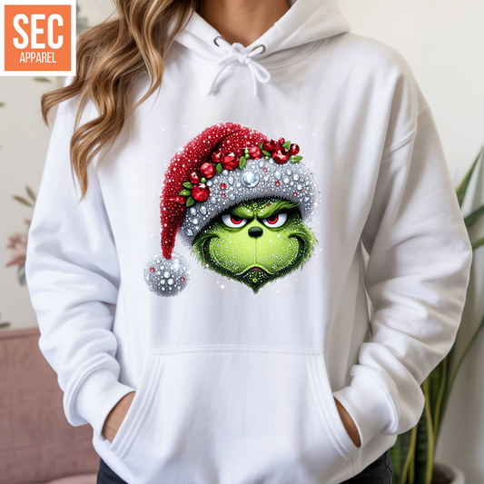 Ready to Press Grinch DTF Transfer on white Shirt