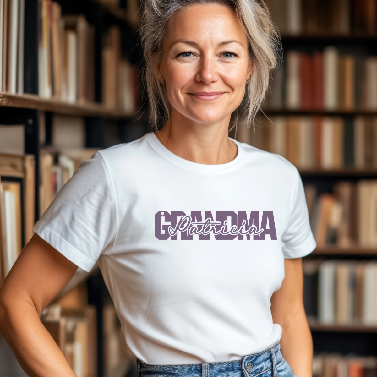 Personalized Grandma HTV Transfer - Custom Name Iron-On Vinyl for Shirts - Nana, Mimi, Gigi Designs