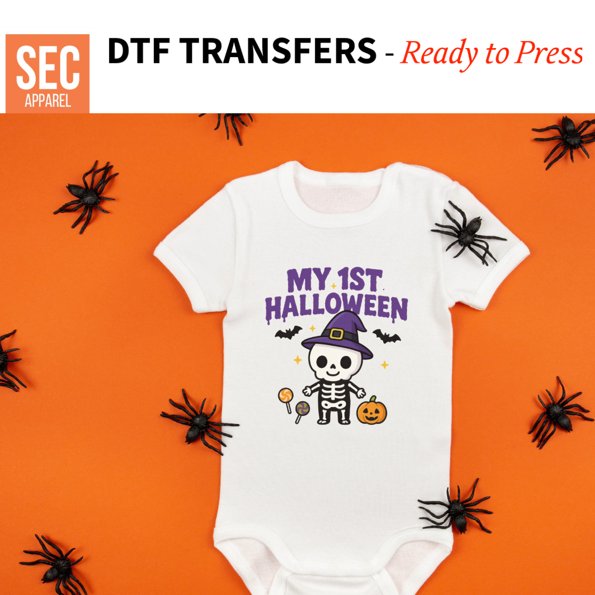 My First Halloween Iron On DTF Transfers Ready to Press | No Weeding, Full Color | Fast Shipping