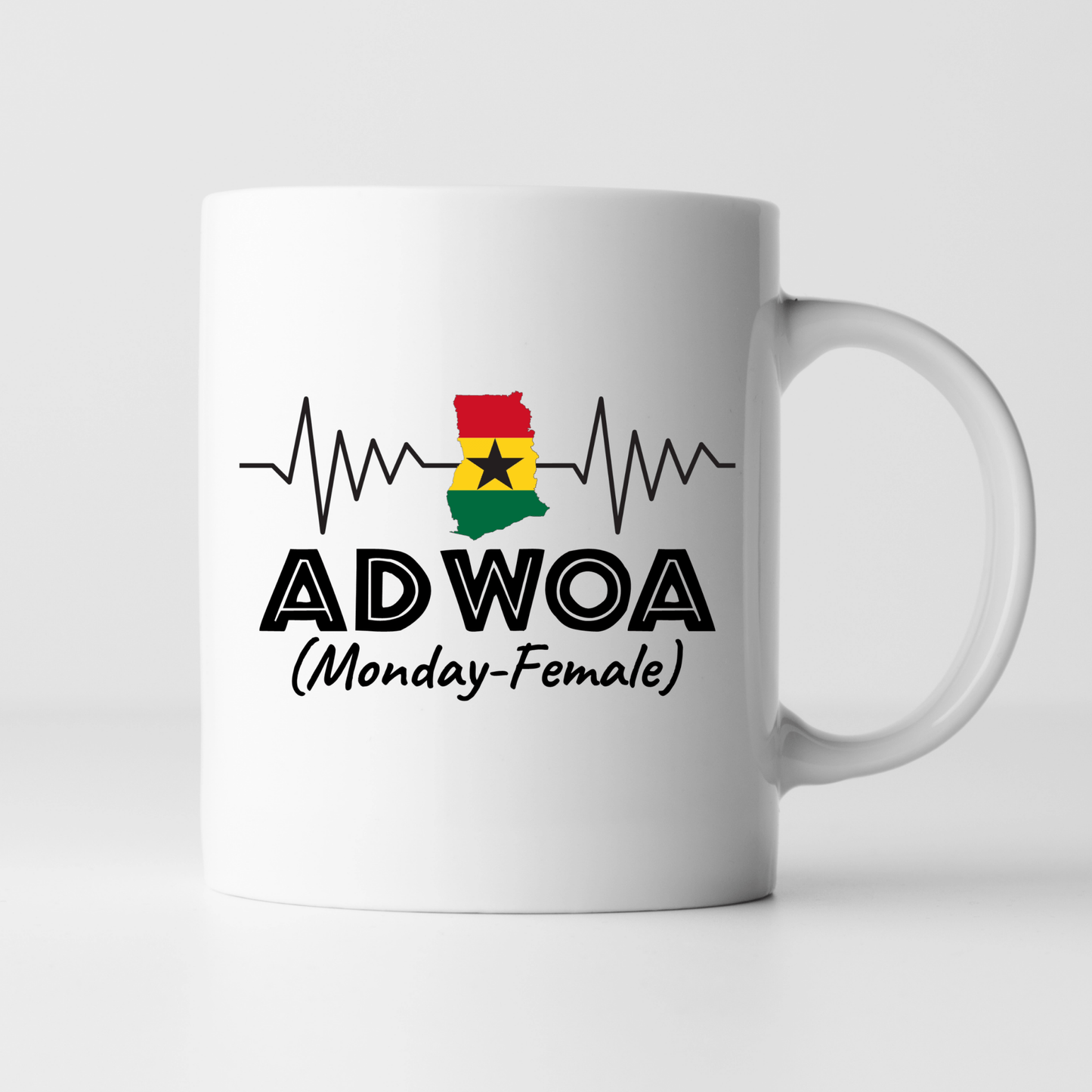 African Mugs - 11oz Coffee Mug | Gifts | SEC Apparel | Ghana Name - Adwoa - secapparelonline