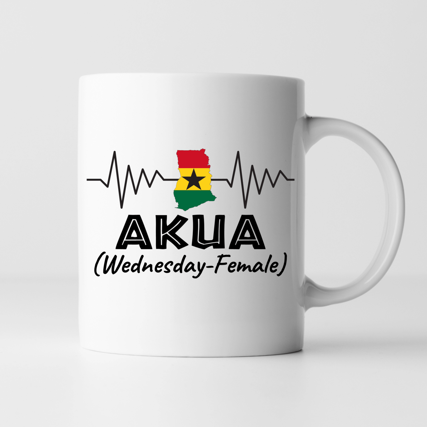 African Mugs - 11oz Coffee Mug | Gifts | SEC Apparel | Ghana Name - Akua - secapparelonline