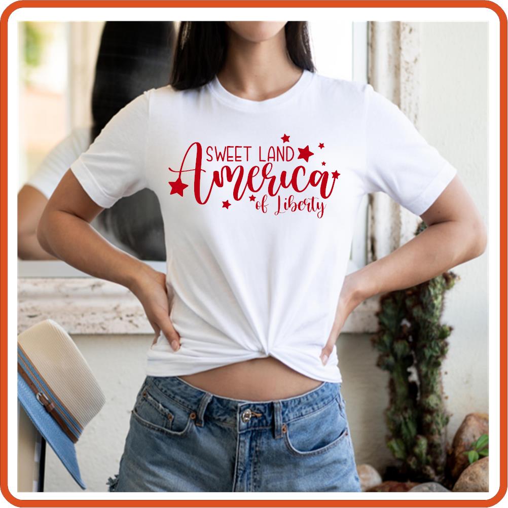 America Sweet Land of Liberty | 4th of July Iron On Decals by SEC Apparel - secapparelonline