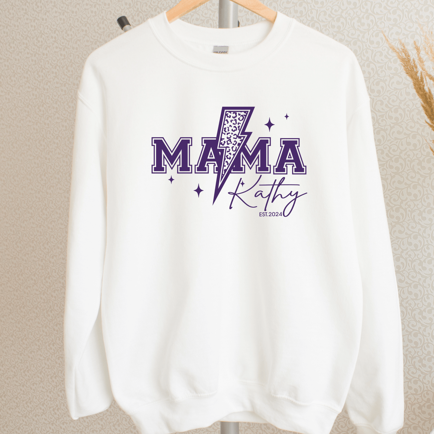 Custom Mama Lightning Bolt Shirt | Crew neck | V Neck| Sweatshirt | Hoodie | SEC Apparel - secapparelonline