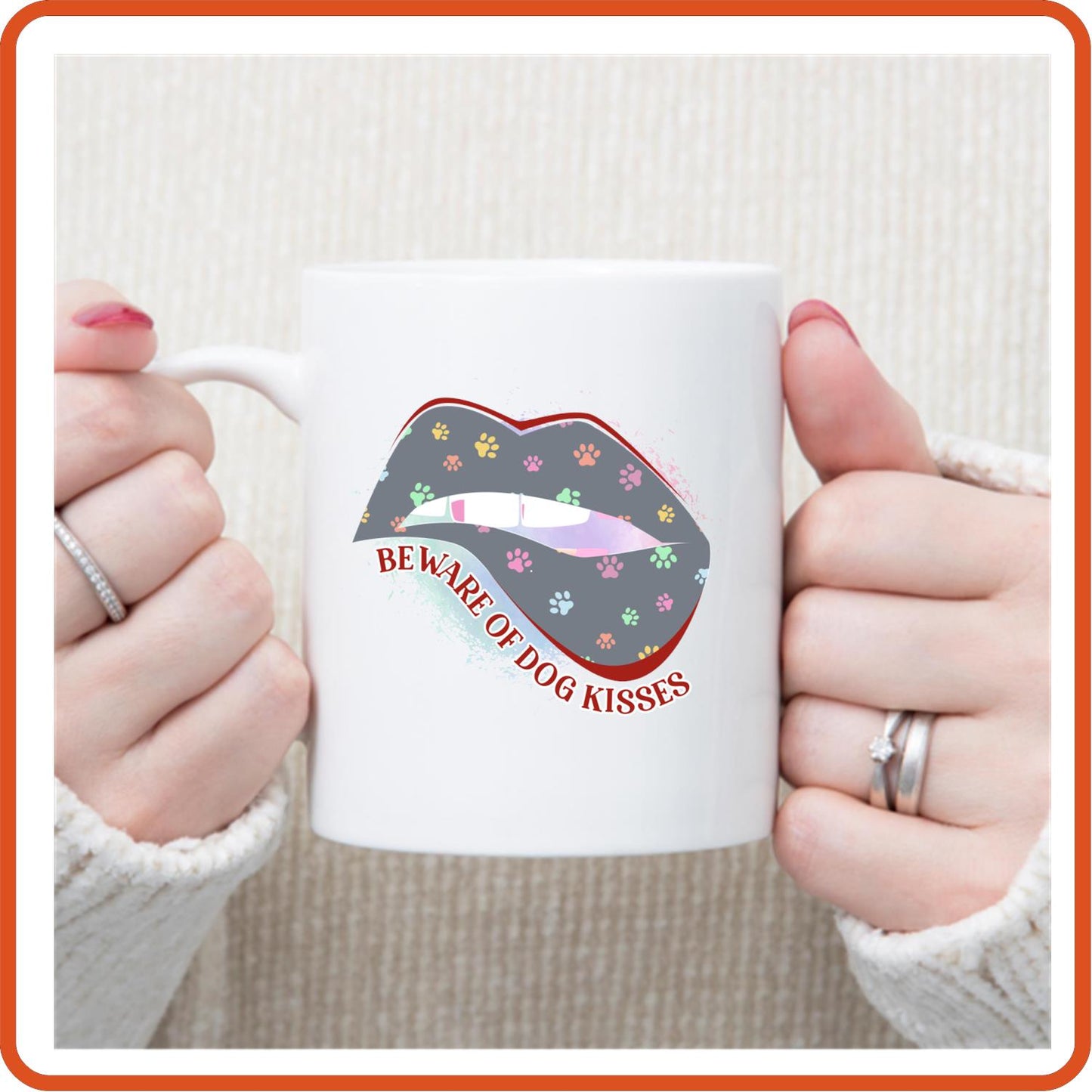Dog Mugs - 11oz Coffee Mug | Pets Lover Mugs | Beware of Dog Kisses - secapparelonline