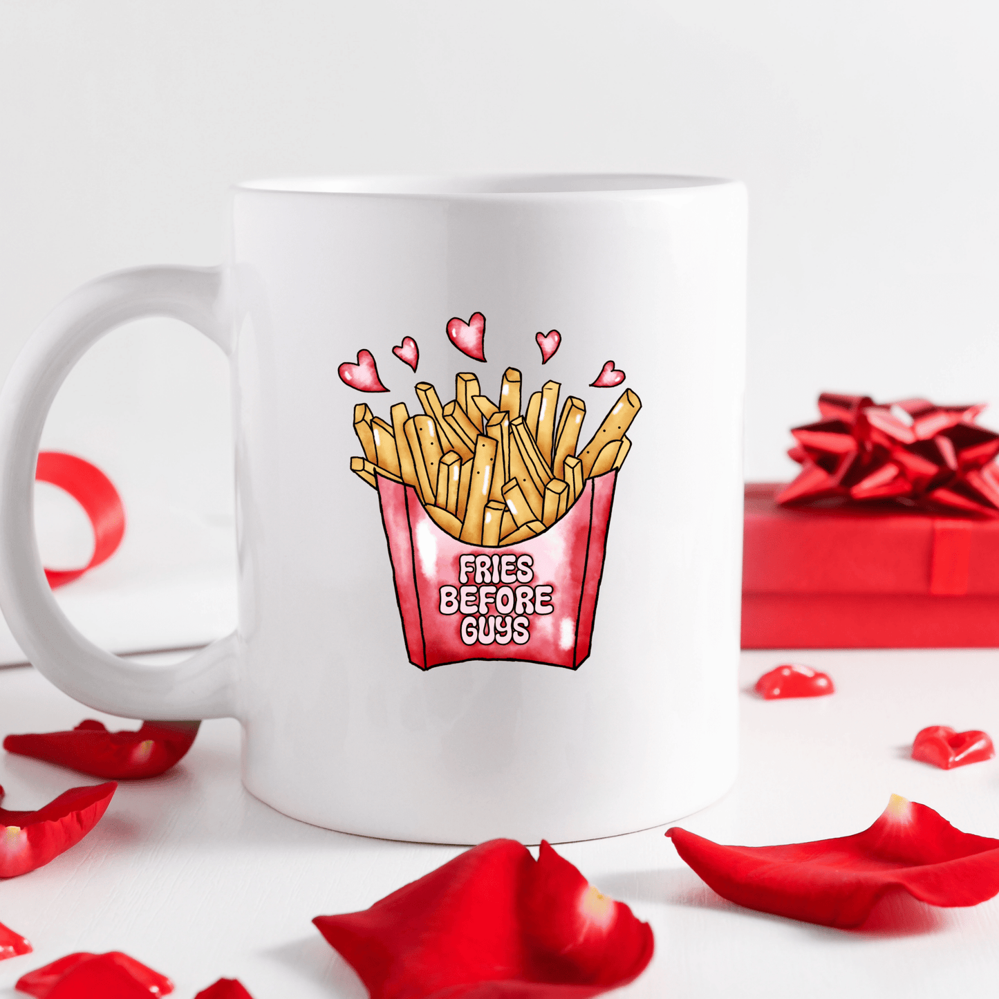 Fries Before Guys | Valentines Mugs - 11oz Coffee Mug | Gifts | SEC Apparel - secapparelonline