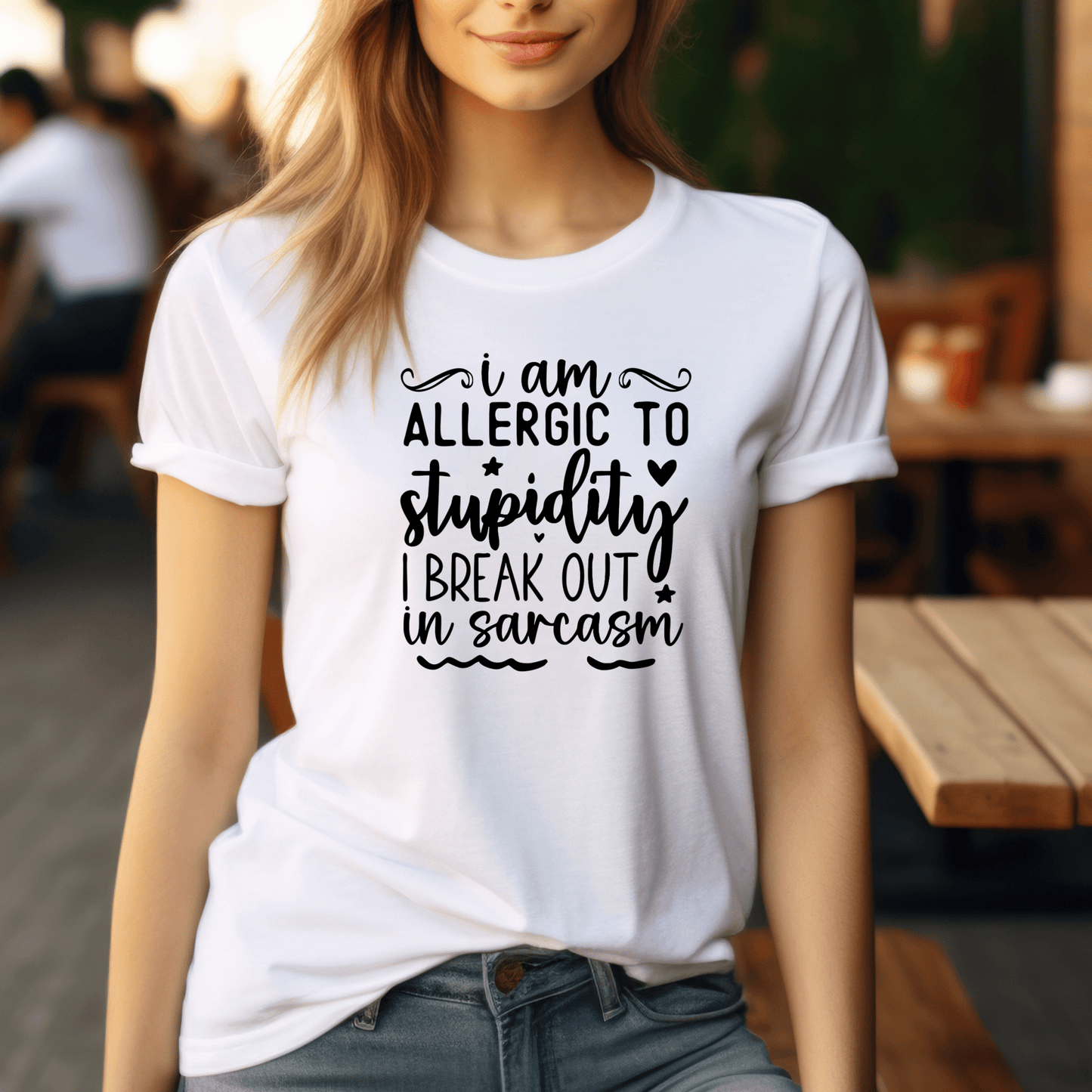 Funny Graphic T Shirt| Unisex | Funny Shirts | I am allergic to stupidity - secapparelonline