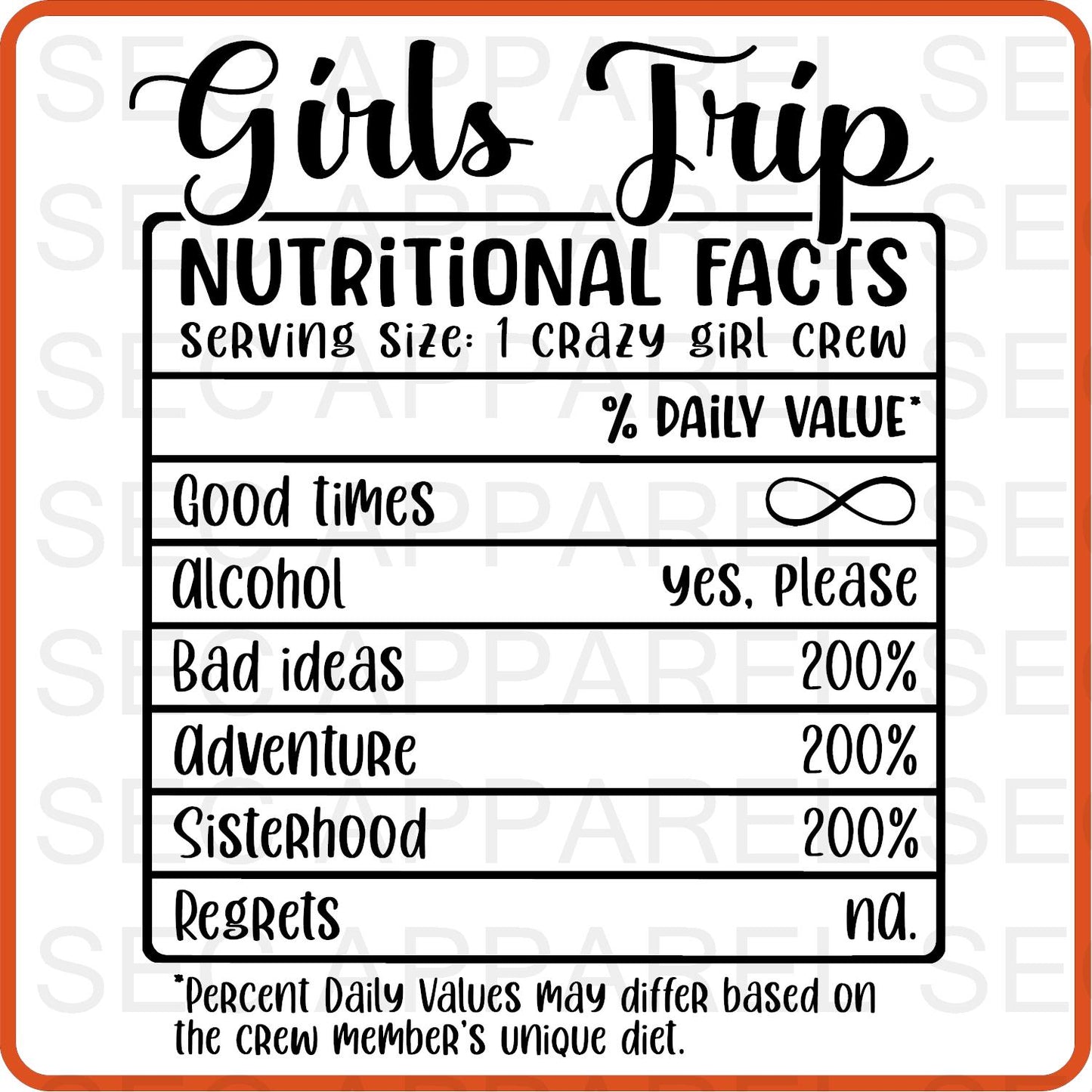 Girls Trip Vacation Iron On Decals Patches transfers vinyl for shirts, clothing | SEC Apparel