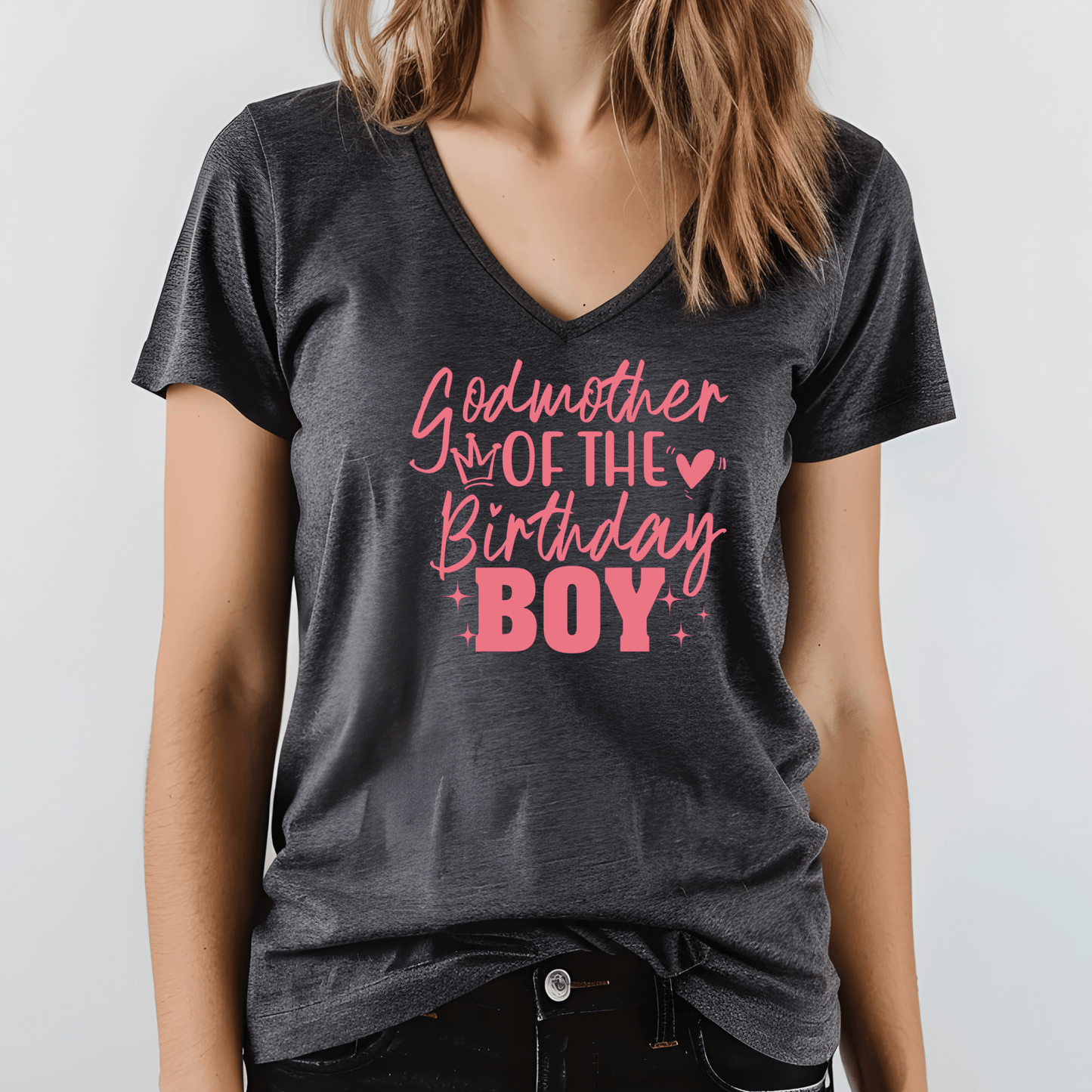 Godmother of the Birthday Boy Shirt | Crew neck | V Neck| Sweatshirt | Hoodie - secapparelonline