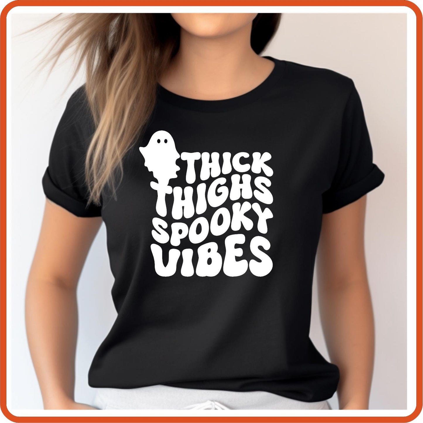 Halloween Graphic T-shirts | Halloween Shirt | SEC Apparel | Thick Thighs Spooky Vibes - secapparelonline