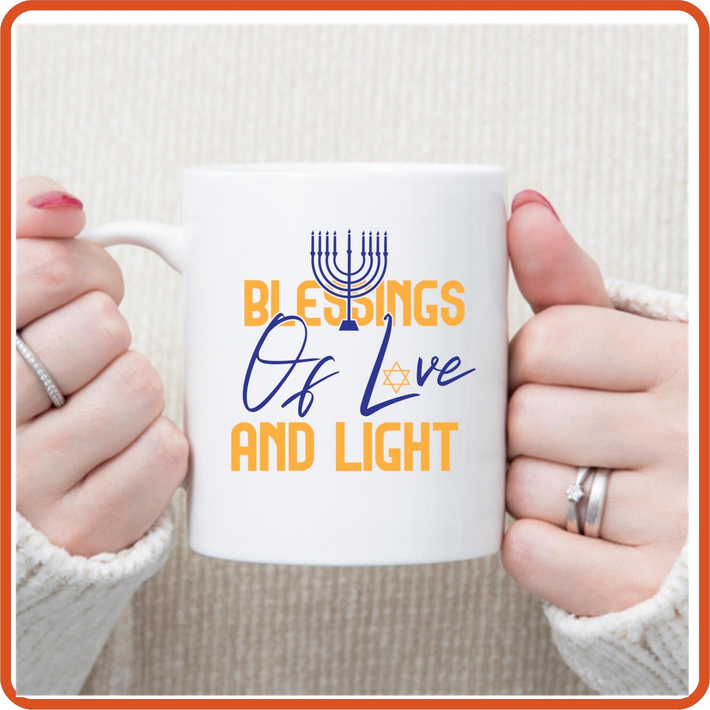 Hanukkah Mugs - 11oz Coffee Mug | SEC Apparel | Blessings of Love and Light - secapparelonline
