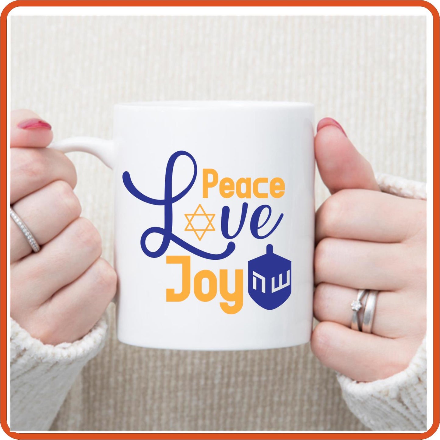 Hanukkah Mugs - 11oz Coffee Mug | SEC Apparel | Peace Love Joy - secapparelonline