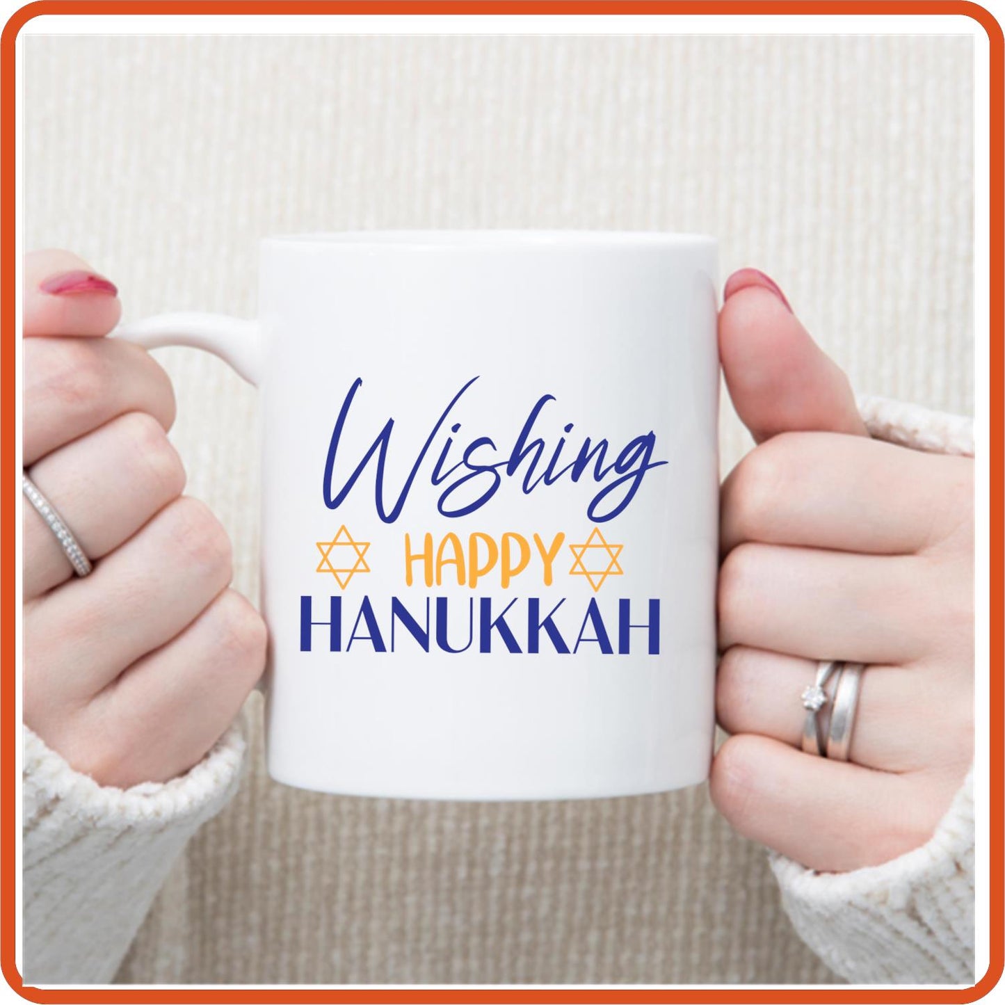 Hanukkah Mugs - 11oz Coffee Mug | SEC Apparel | Wishing Happy Hanukkah - secapparelonline