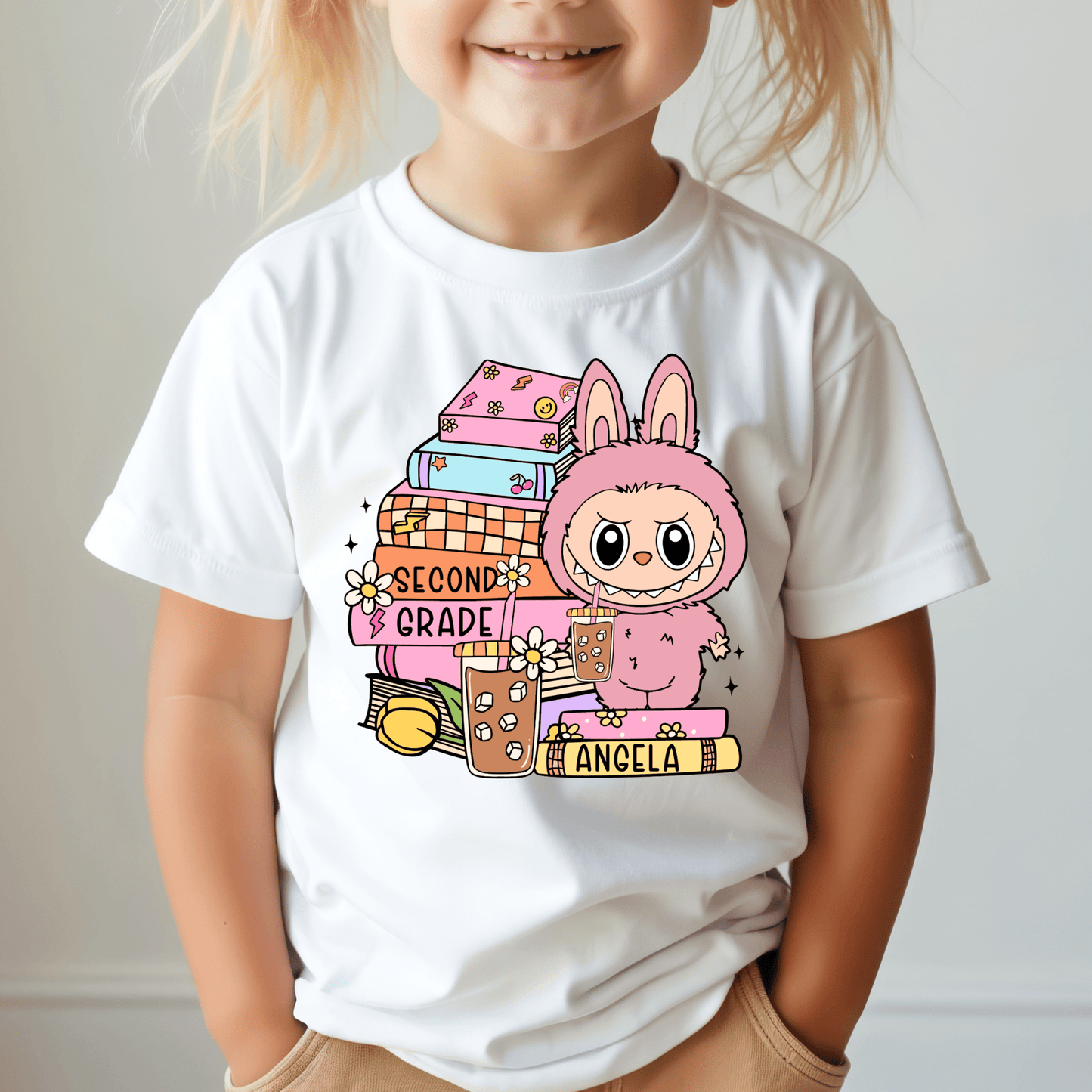 🌟 Labubu Custom Back to School Shirt – Personalized Kids Tee with Cute Cartoon Design - secapparelonline