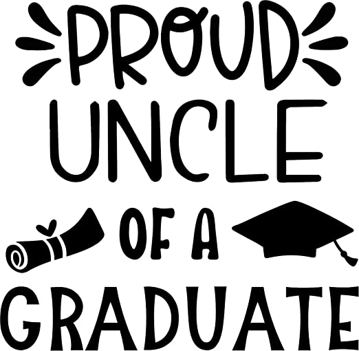 SEC Apparel Proud Uncle of a Graduate Iron On Transfers Decals Patches Vinyl for T Shirts Fabric Clothing - secapparelonline
