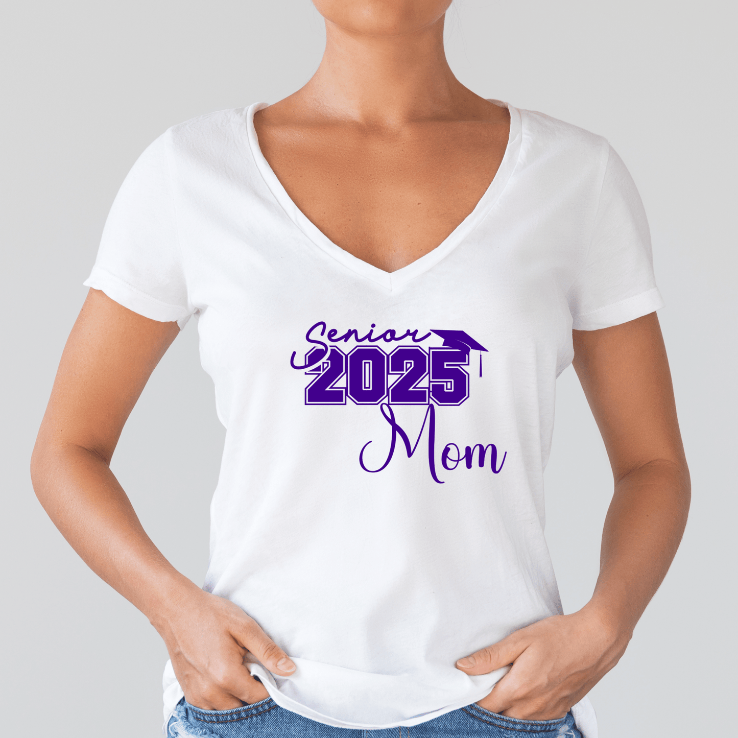 Senior 2025 Mom Shirt | Crew neck | V Neck| Sweatshirt | Hoodie - secapparelonline