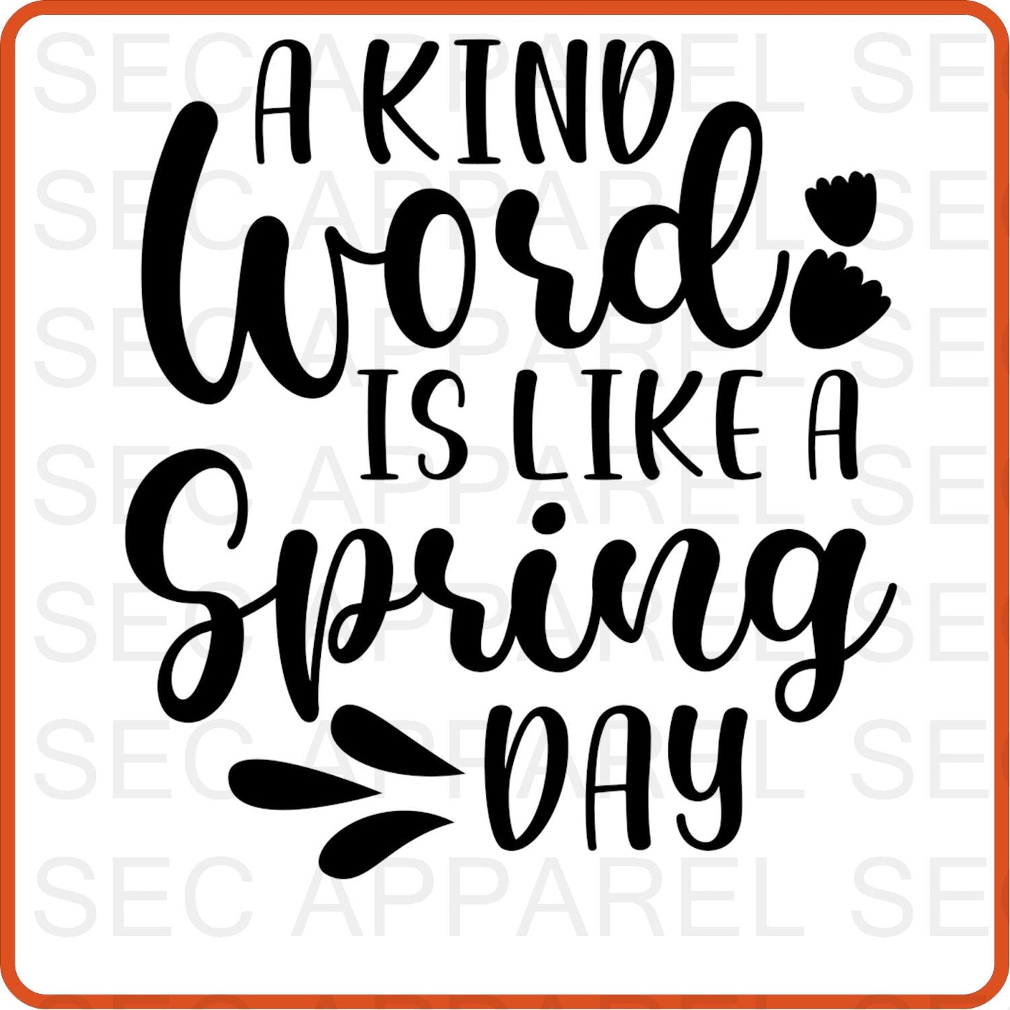 Spring Iron On Decals Patches transfers vinyl for shirts, clothing | A Kind Word Is Like a Spring Day