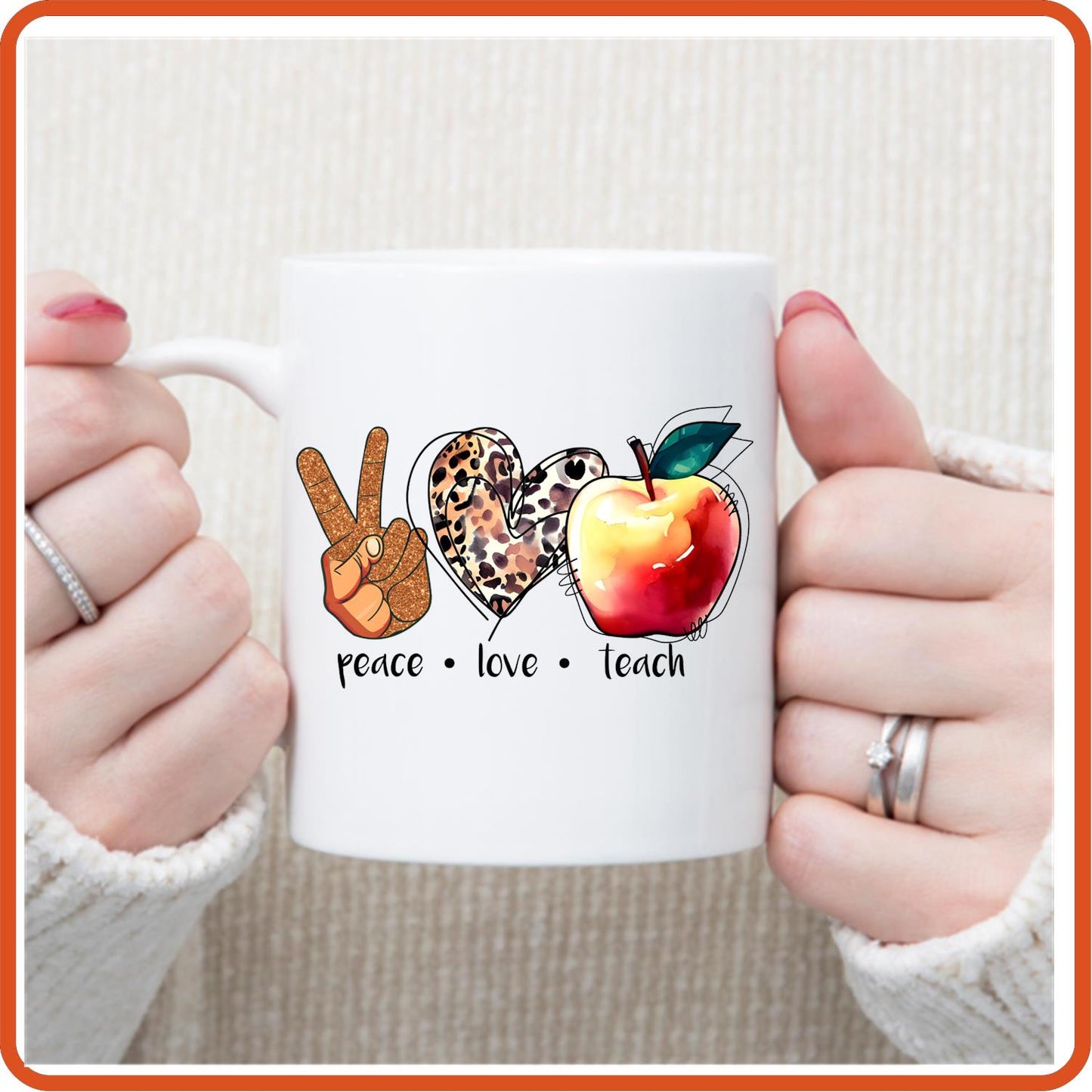 Teacher Mugs - 11oz Coffee Mug | Professional Mugs | Peace Love Teach 3 - secapparelonline