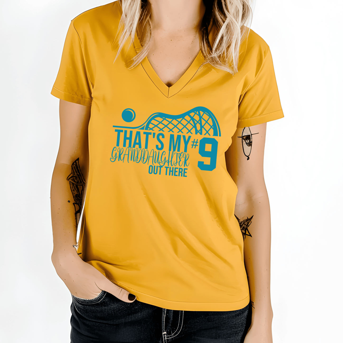 Thats my granddaughter out there | Lacrosse Grandma Shirt | Crew neck | V Neck| Sweatshirt | Hoodie | - secapparelonline