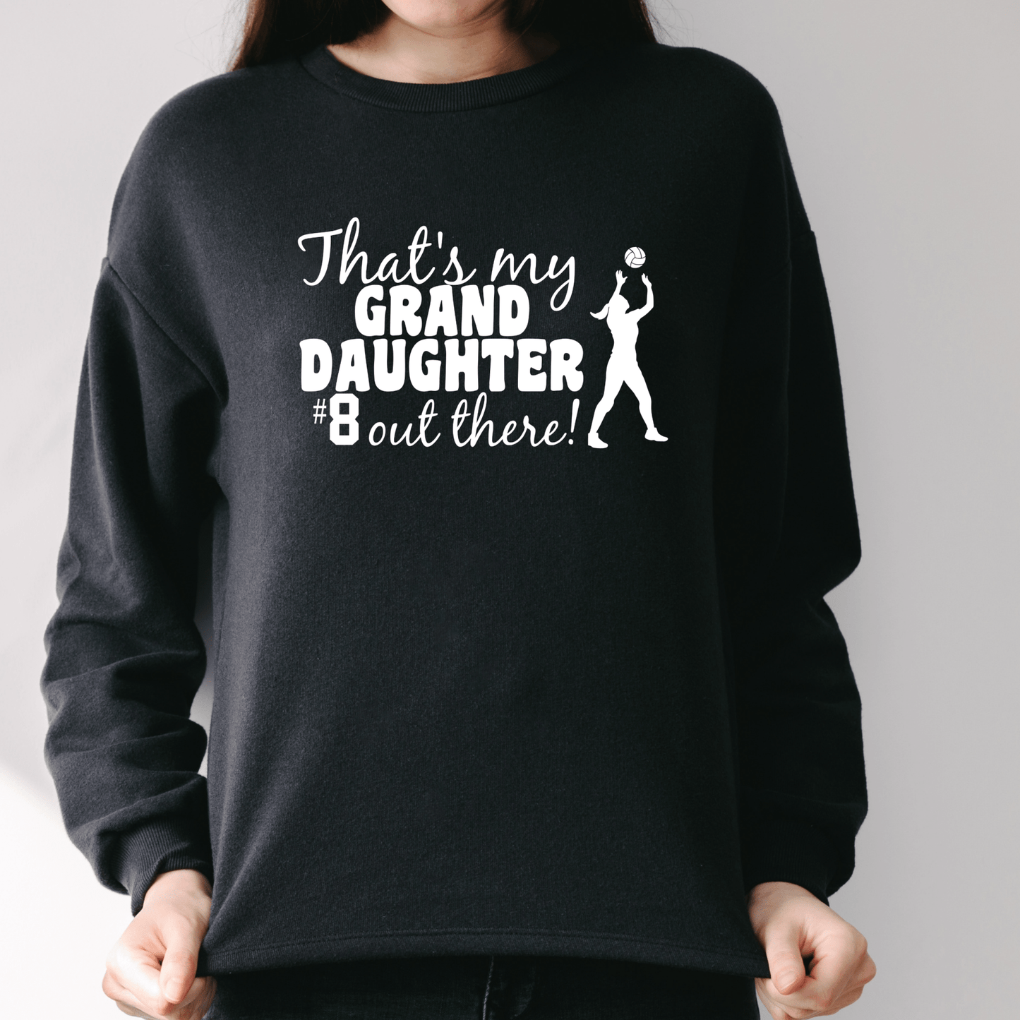 Volleyball Grandma Shirt | Crew neck | V Neck| Sweatshirt | Hoodie | Thats my granddaughter out there - secapparelonline