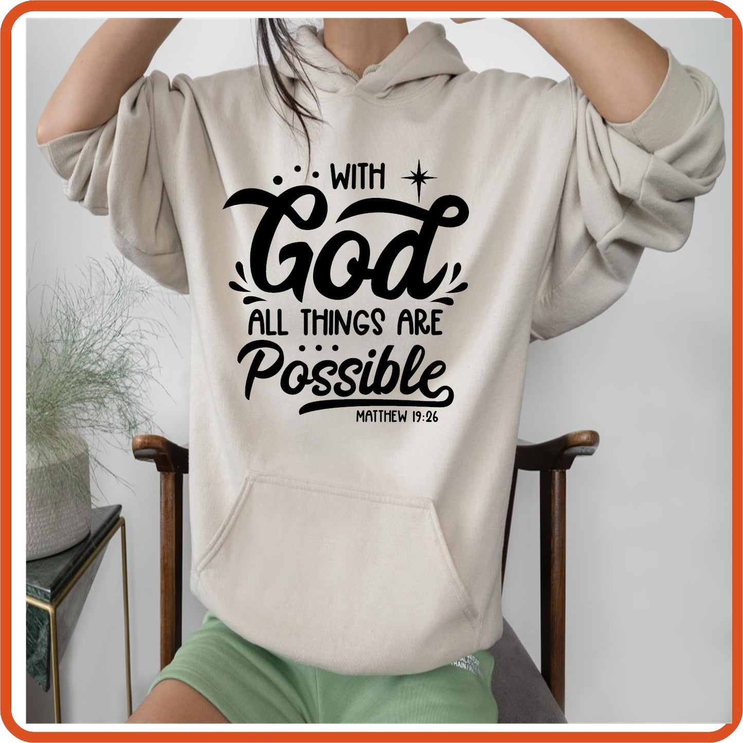 With God All Things are Possible | Bible | Religious Iron On Decals Patches by SEC Apparel - secapparelonline