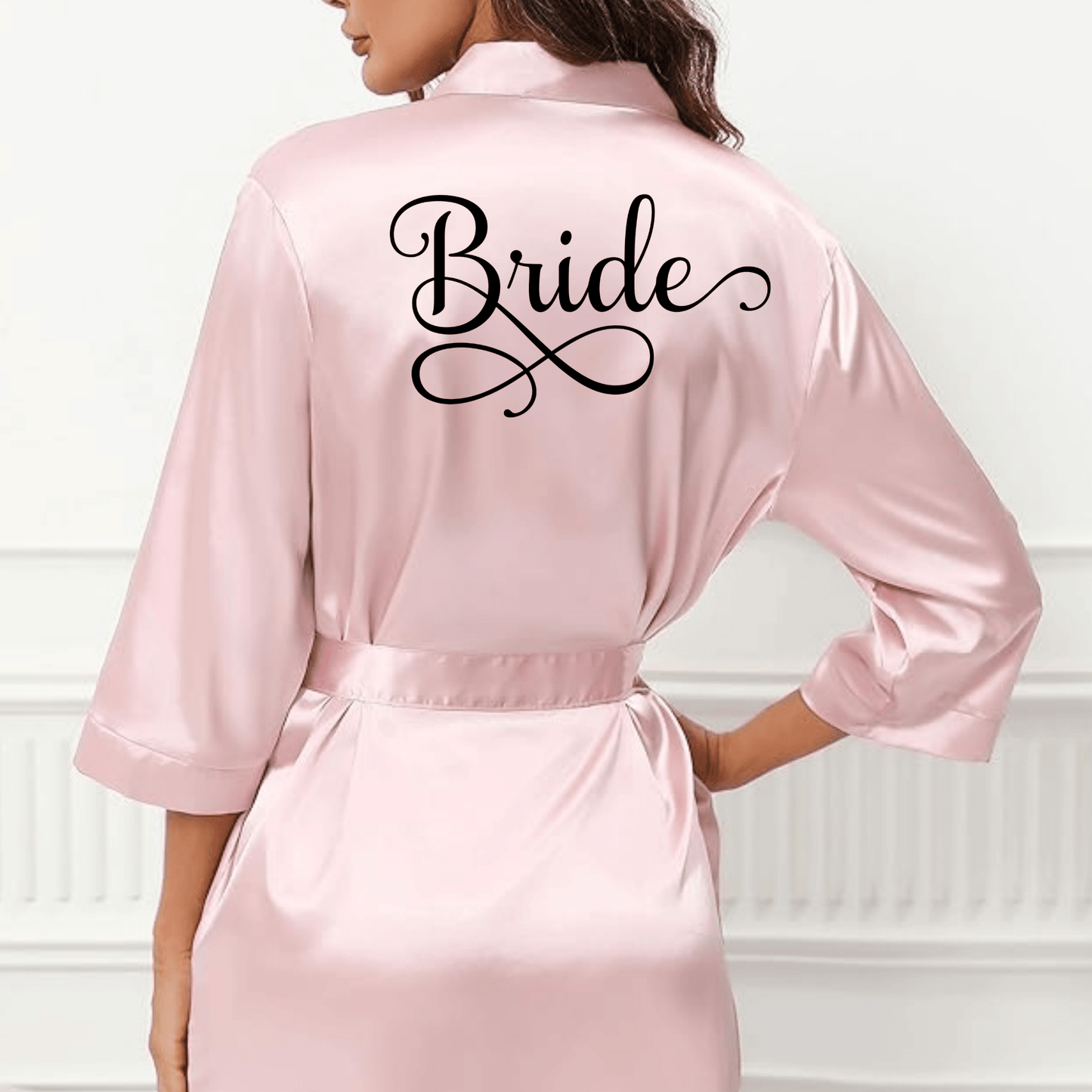Women's Bride Bridesmaids Robe Short Satin Kimono Robes for Wedding & Bridal Party 3 - secapparelonline