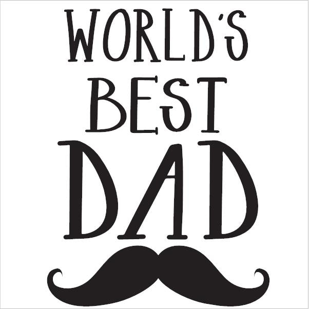 World's Best Dad | Fathers Day Iron On Transfers Decals Patches Vinyl for T Shirts Fabric Clothing - secapparelonline