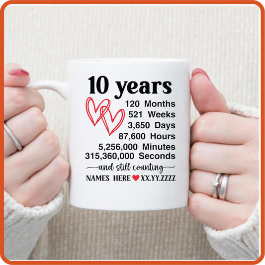 10th Wedding Anniversary | Anniversary Mug -11oz Coffee Mug by SEC Apparel