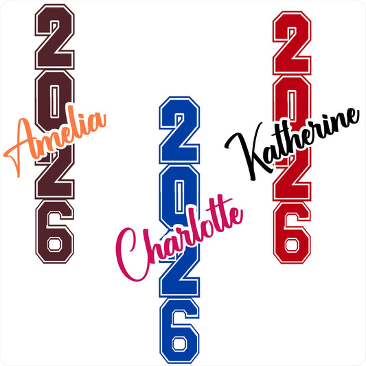 Senior 2026 Iron-On Patches | Custom Personalized with Name | Jeans, Sweatpants and Jackets