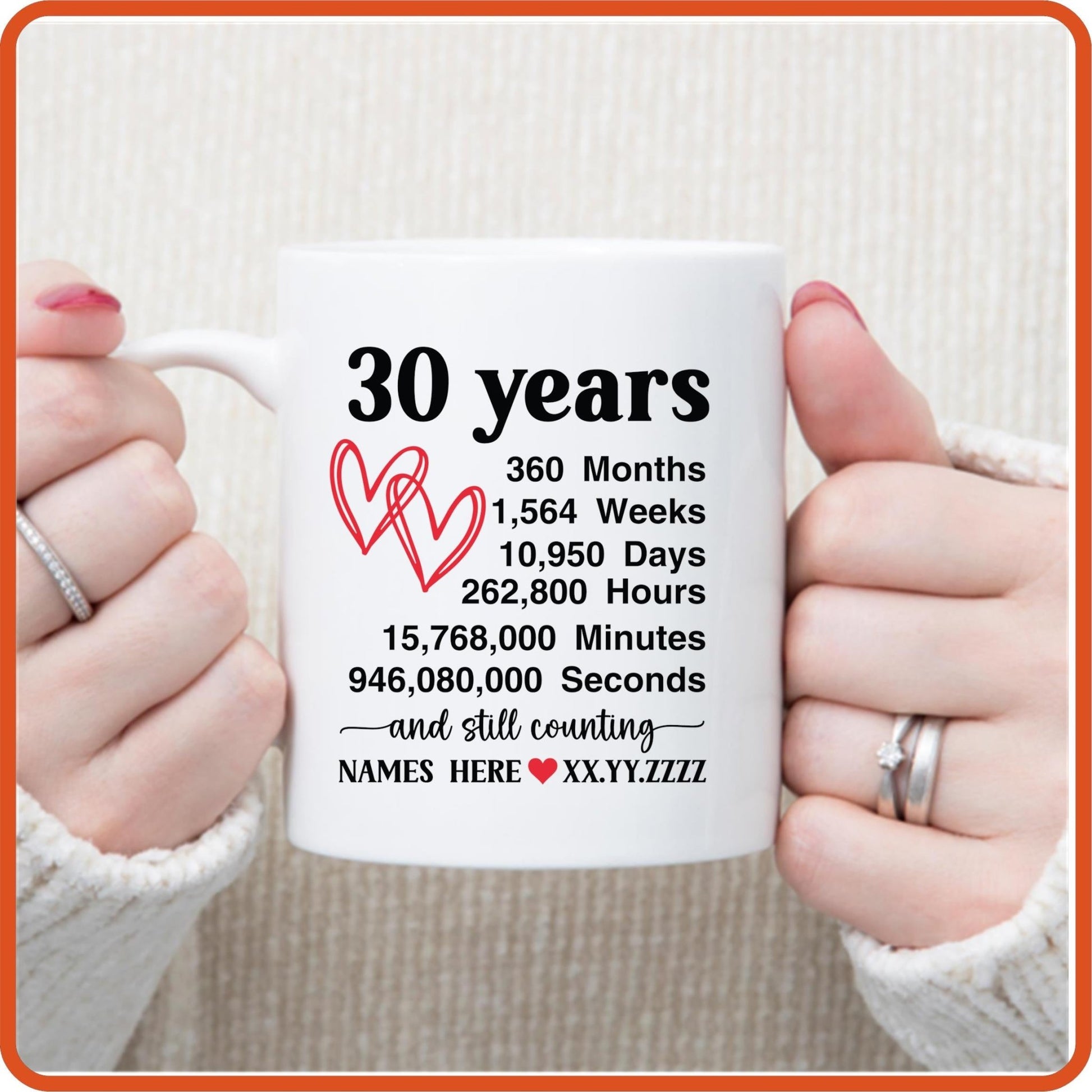 30th Wedding Anniversary | Anniversary Mug - 11oz Coffee Mug by SEC Apparel - secapparelonline