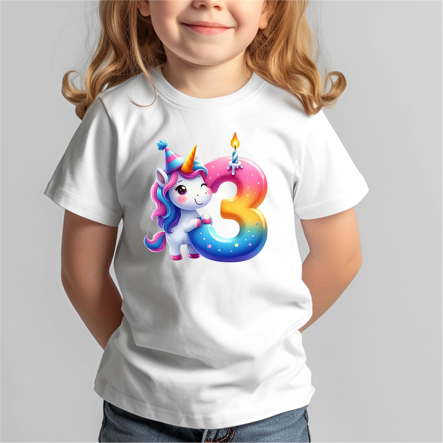 Unicorn Birthday Shirts for Toddler Girls Birthday Party Ages 2, 3, 4, 5 and 6