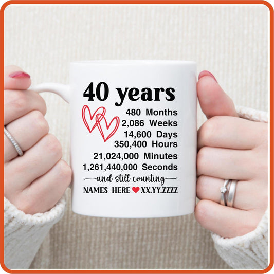 40th Wedding Anniversary | Anniversary Mug - 11oz Coffee Mug by SEC Apparel - secapparelonline