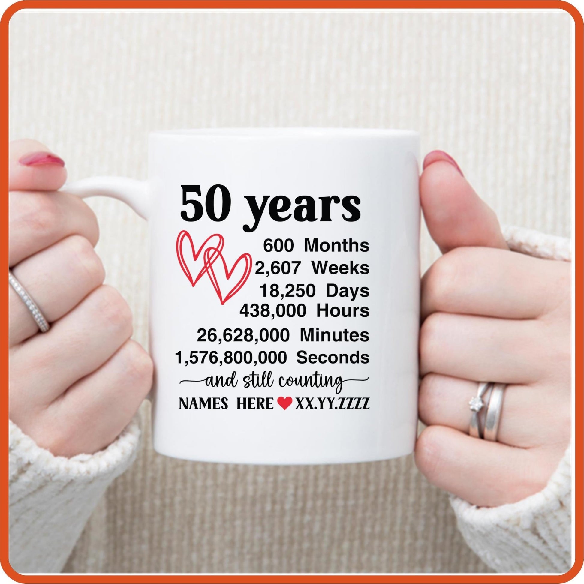 50th Wedding Anniversary | Anniversary Mug - 11oz Coffee Mug by SEC Apparel - secapparelonline