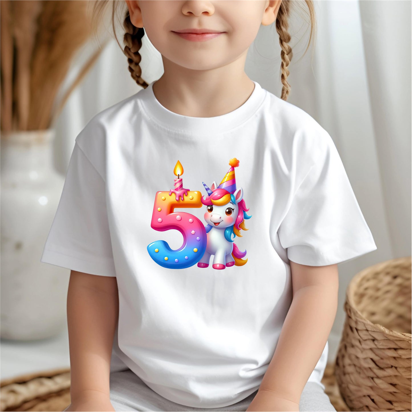 Unicorn Birthday Shirts for Toddler Girls Birthday Party Ages 2, 3, 4, 5 and 6