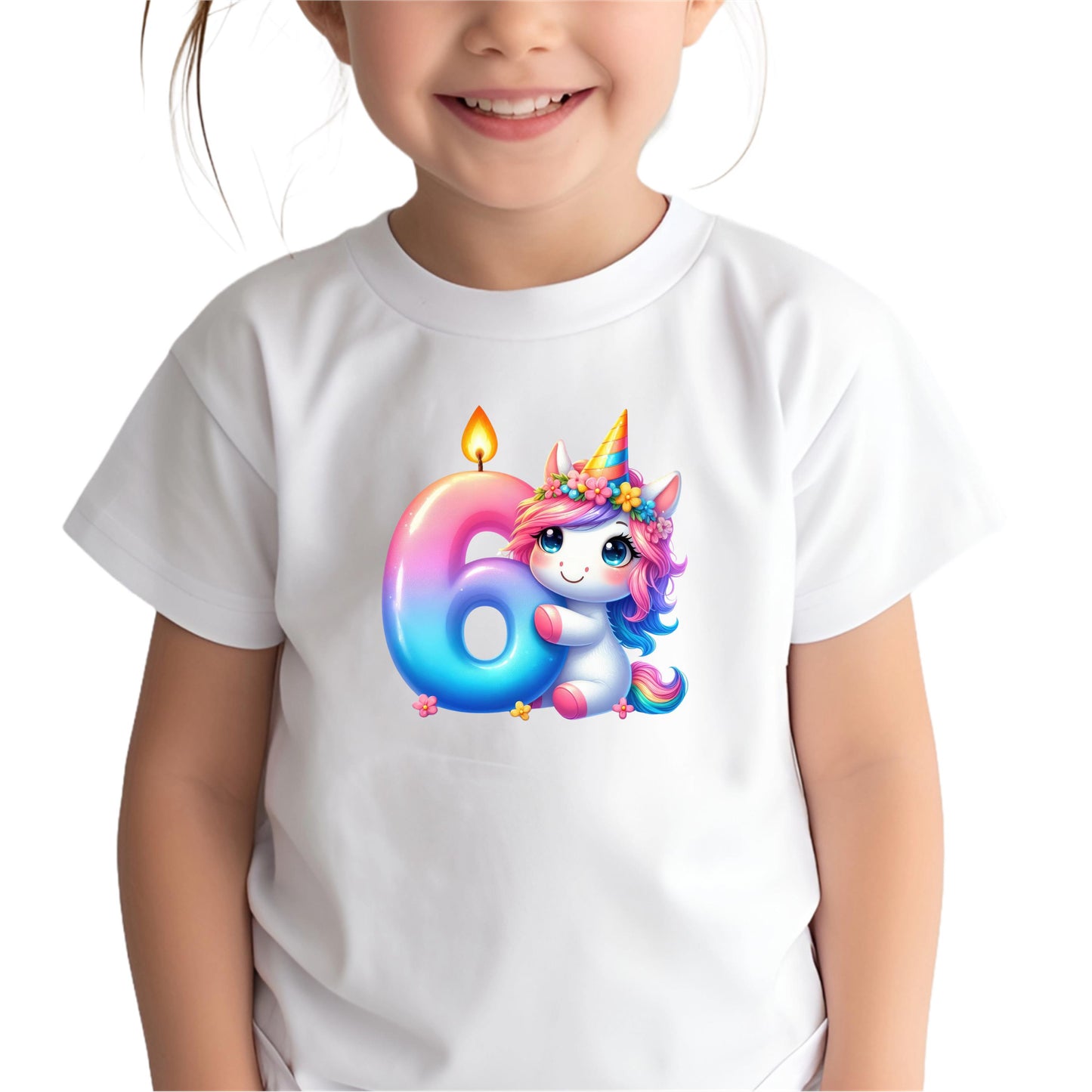 Unicorn Birthday Shirts for Toddler Girls Birthday Party Ages 2, 3, 4, 5 and 6