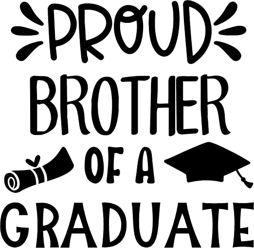 SEC Apparel Proud Brother of a Graduate Iron On Transfers Decals Patches Vinyl for T Shirts Fabric Clothing