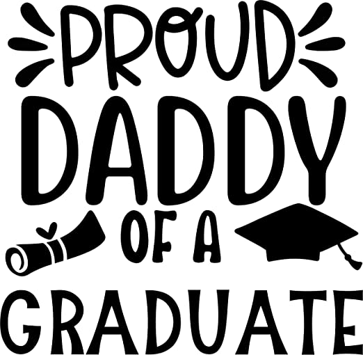 SEC Apparel Proud Daddy of a Graduate Iron On Transfers Decals Patches Vinyl for T Shirts Fabric Clothing