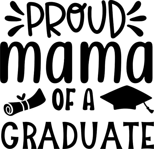 SEC Apparel Proud Mama of a Graduate Iron On Transfers Decals Patches Vinyl for T Shirts Fabric Clothing