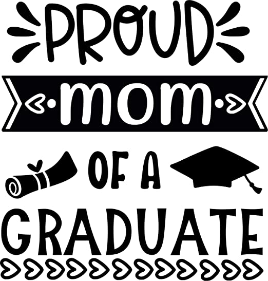 SEC Apparel Proud Mom of a Graduate Iron On Transfers Decals Patches Vinyl for T Shirts Fabric Clothing